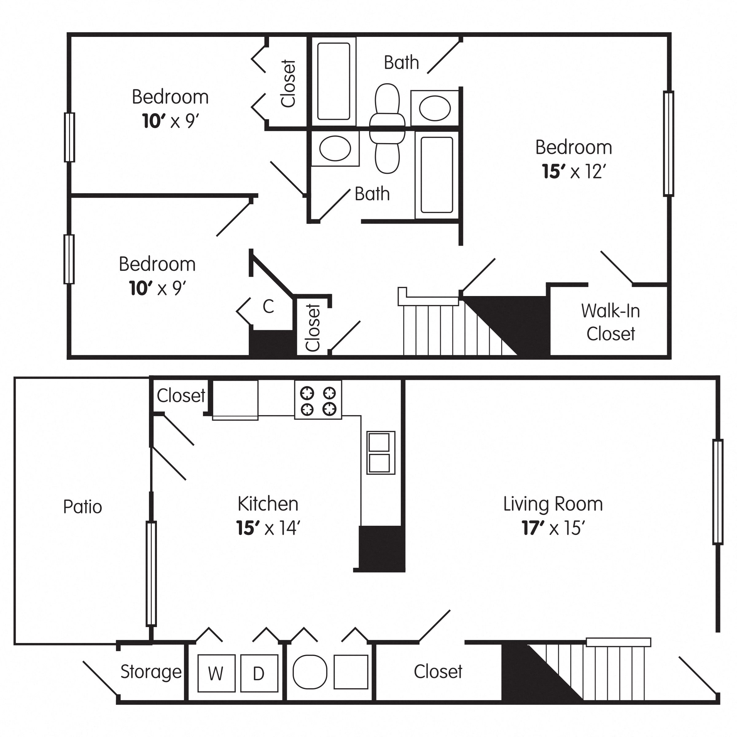 3 Bedroom Townhome Floor Plan 4